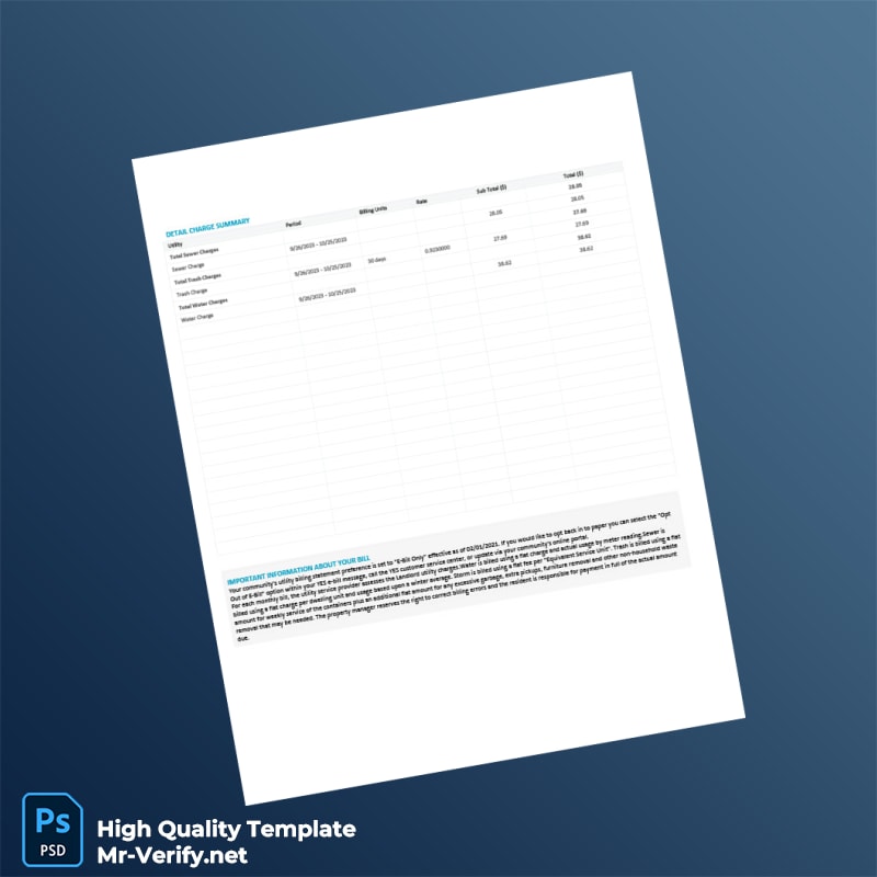 USA Monte Vista Editable Utility Billing Statement Template in Word and PDF formats page 2 USA Monte Vista Editable Utility Billing Statement Template in Word and PDF formats page 2
