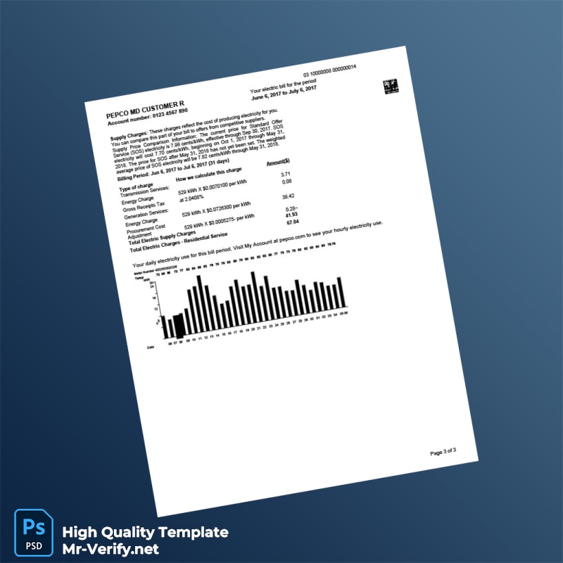 USA PEPCO Editable Electricity Bill Template in Word and PDF formats page 3 USA PEPCO Editable Electricity Bill Template in Word and PDF formats page 3