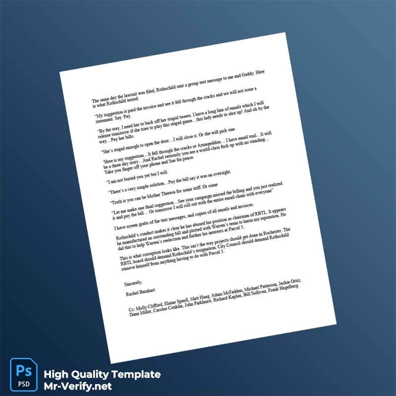 USA Rochester Broadway Theatre League Editable Letter Template in Word and PDF formats page 2 USA Rochester Broadway Theatre League Editable Letter Template in Word and PDF formats page 2
