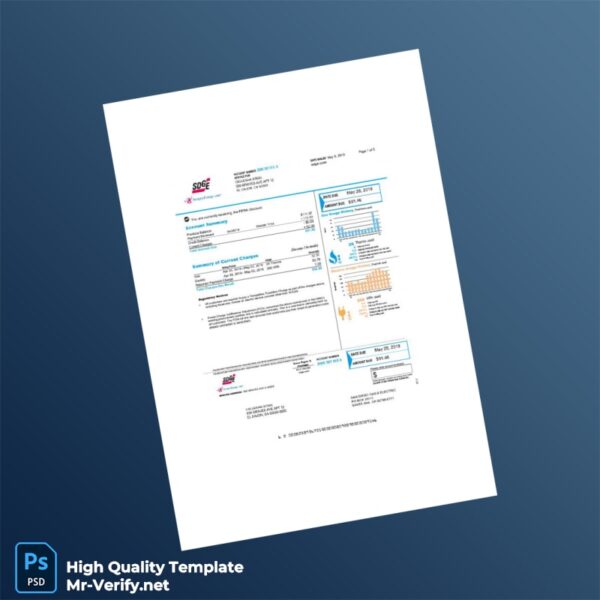 USA San Diego Gas Electric Editable Utility Bill Template in Word and PDF formats USA San Diego Gas Electric Editable Utility Bill Template in Word and PDF formats