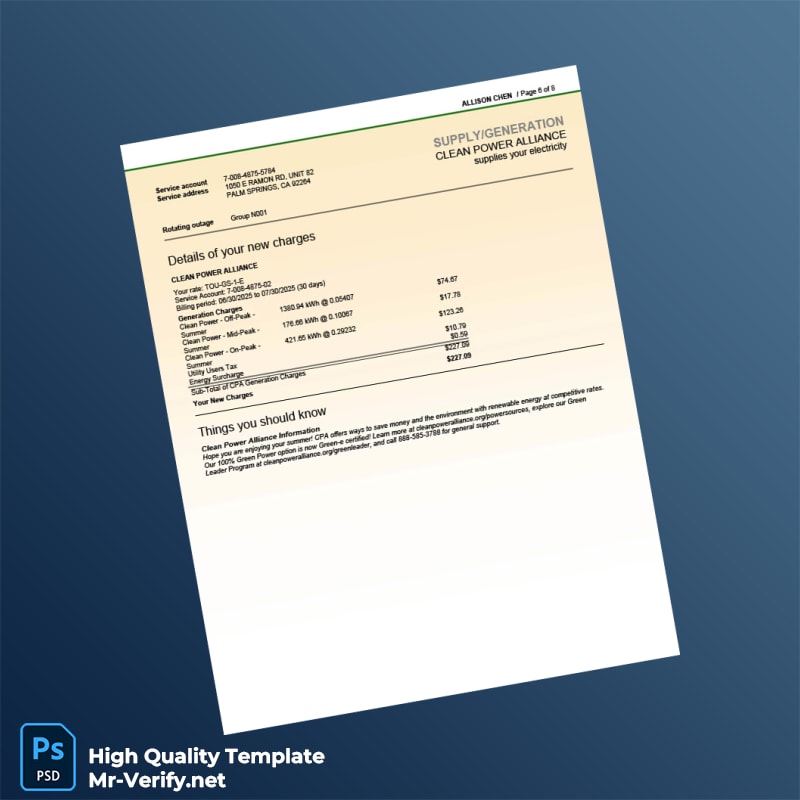 USA Southern California Edison Editable Electricity Bill Template in Word and PDF formats page 6 USA Southern California Edison Editable Electricity Bill Template in Word and PDF formats page 6