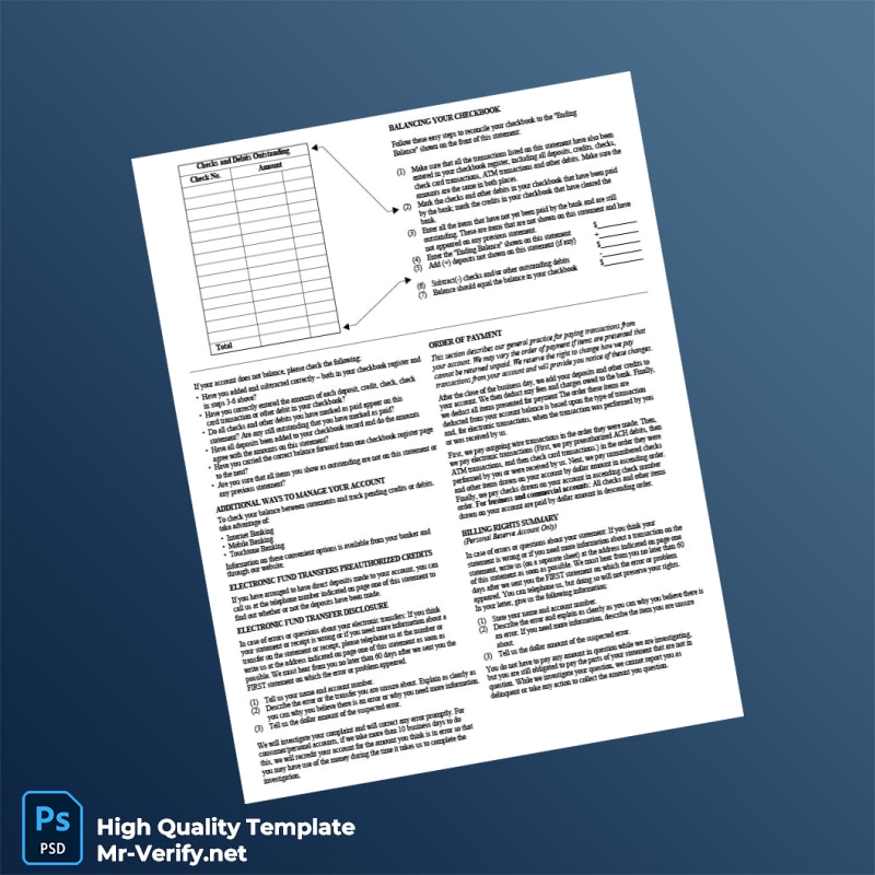 USA Synovus Bank Statement Template in Word and PDF formats page 8 USA Synovus Bank Statement Template in Word and PDF formats page 8