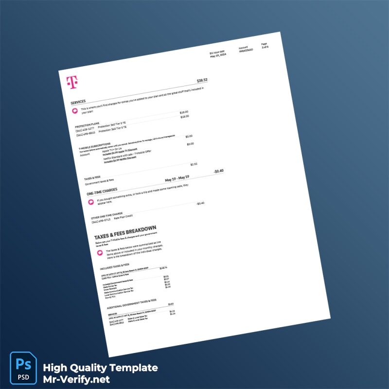 USA T Mobile Us Editable Summary Bill Template in Word and PDF formats page 3 USA T Mobile Us Editable Summary Bill Template in Word and PDF formats page 3