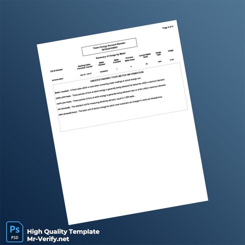 USA Think Energy Editable Utility Bill Template in Word and PDF formats page 4 USA Think Energy Editable Utility Bill Template in Word and PDF formats page 4