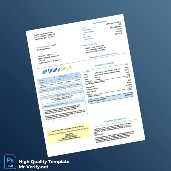 USA Utility Smart Editable Tenant Utility Rent Bill Template in Word and PDF formats USA Utility Smart Editable Tenant Utility Rent Bill Template in Word and PDF formats