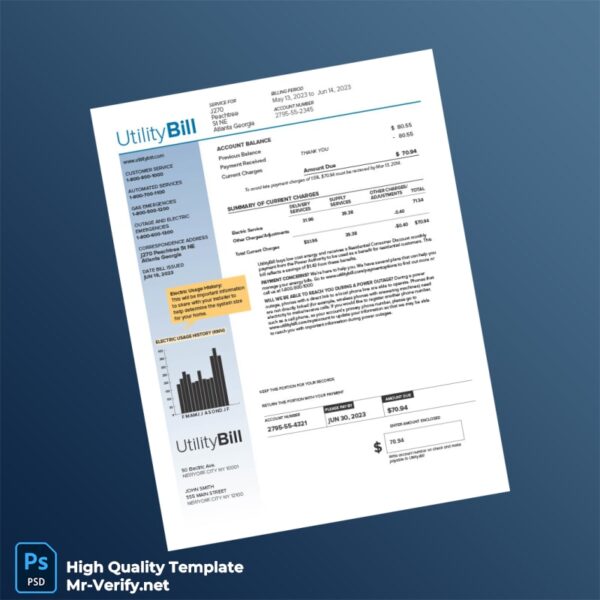 USA UtilityBill Editable Residential Bill Template in Word and PDF formats USA UtilityBill Editable Residential Bill Template in Word and PDF formats