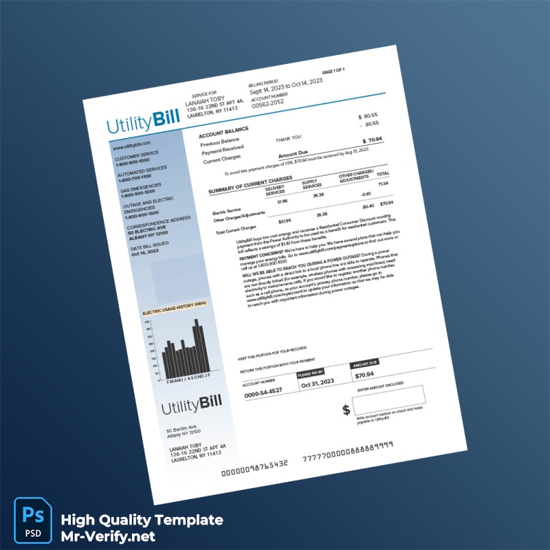 USA UtilityBill Editable Utility Bill Template in Word and PDF formats USA UtilityBill Editable Utility Bill Template in Word and PDF formats