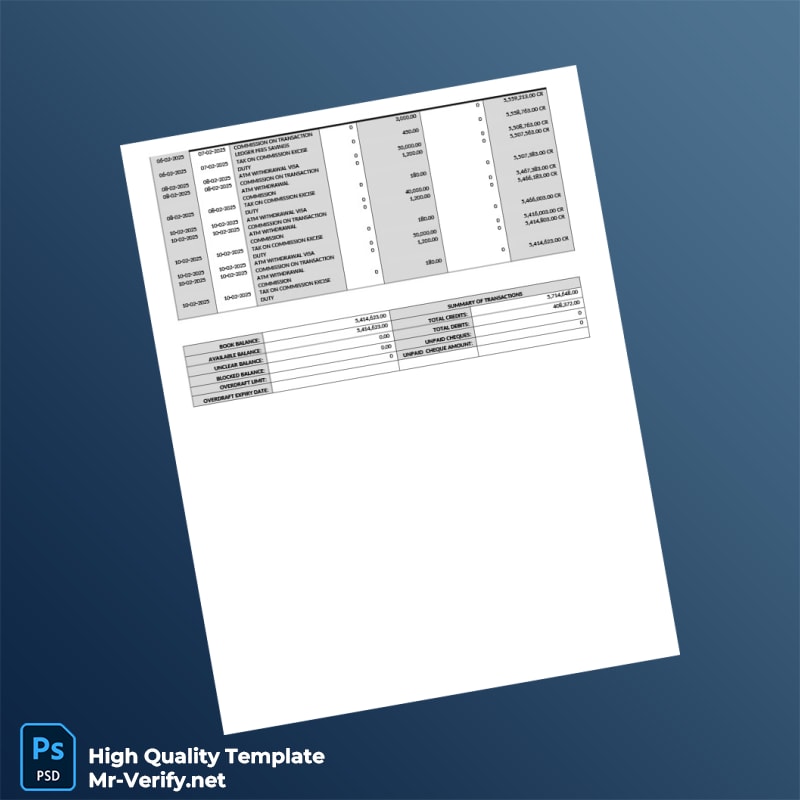 Uganda Centenary Bank Demand Deposit Statement Template in Word and PDF formats page 3 Uganda Centenary Bank Demand Deposit Statement Template in Word and PDF formats page 3
