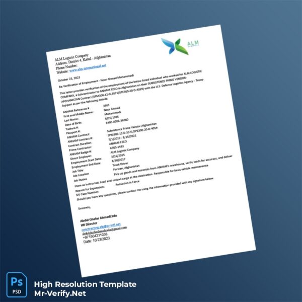 Afghanistan%20ALM%20Logistic%20Company%20Employment%20Verification%20Letter%20Template%20in%20Word%20and%20PDF%20formats Editable Afghanistan ALM Logistic Company Employment Verification Letter Word and Pdf Template Preview - Mac Doc