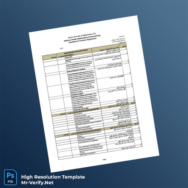 Afghanistan%20Ministry%20of%20Public%20Health%20Product%20Registration%20Checklist%20Template%20in%20Word%20and%20PDF%20formats Editable Afghanistan Ministry of Public Health Product Registration Checklist Word and Pdf Template Preview - Mac Doc
