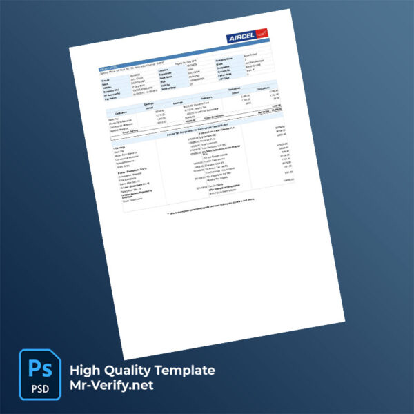 Aircel-LIMITED-payslip-word-and-pdf-template-mrverify Aircel LIMITED payslip word and pdf template