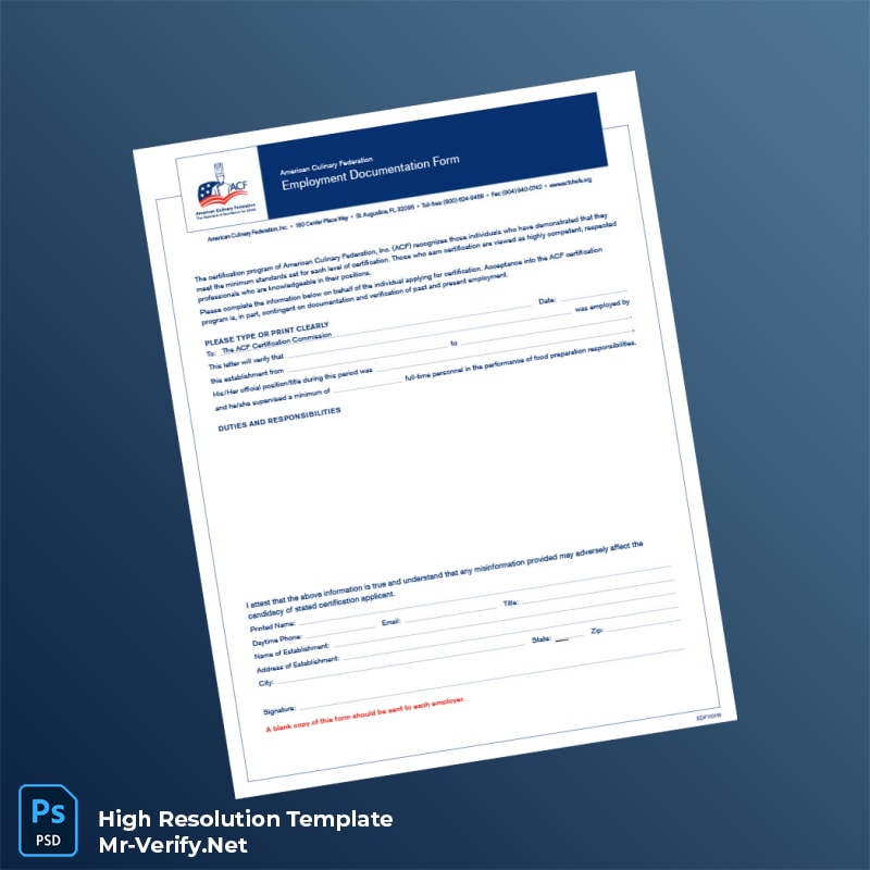 American%20Culinary%20Federation%20Employment%20Verification%20Letter%20Template%20in%20Word%20and%20PDF%20formats Editable American Culinary Federation Employment Verification Letter Word and Pdf Template Preview - Mac Doc