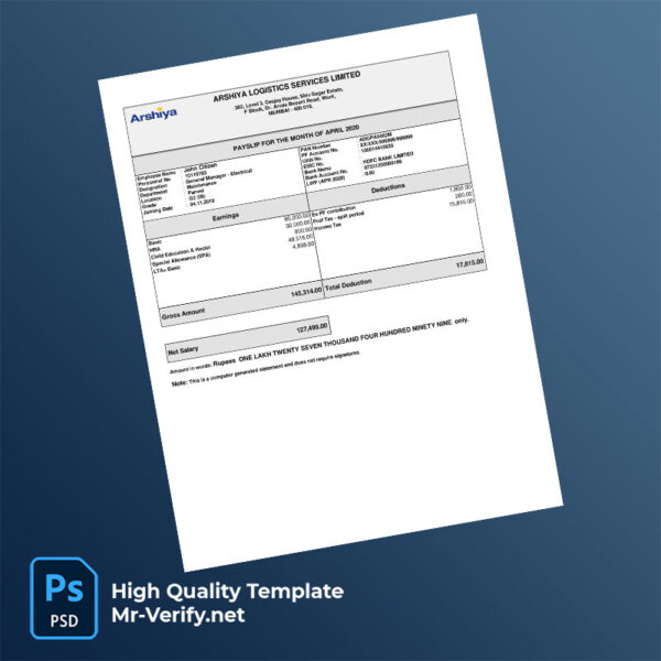 Arshiya-Logistics-Services-Limited-payslip-word-and-pdf-template-mrverify Arshiya Logistics Services Limited payslip word and pdf template