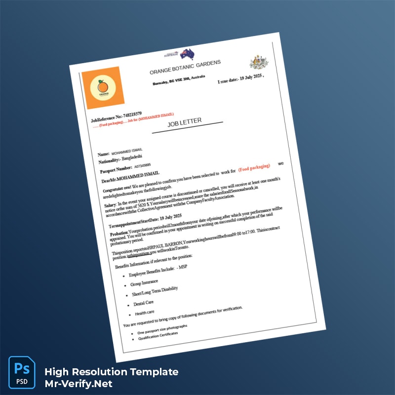 Australia%20Orange%20Botanic%20Gardens%20Employment%20Verification%20Letter%20Template%20in%20Word%20and%20PDF%20formats Editable Australia Orange Botanic Gardens Employment Verification Letter Word and Pdf Template Preview - Mac Doc