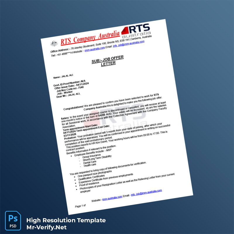 Australia%20RTS%20Company%20Employment%20Verification%20Letter%20Template%20in%20Word%20and%20PDF%20formats Editable Australia RTS Company Employment Verification Letter Word and Pdf Template Preview - Mac Doc