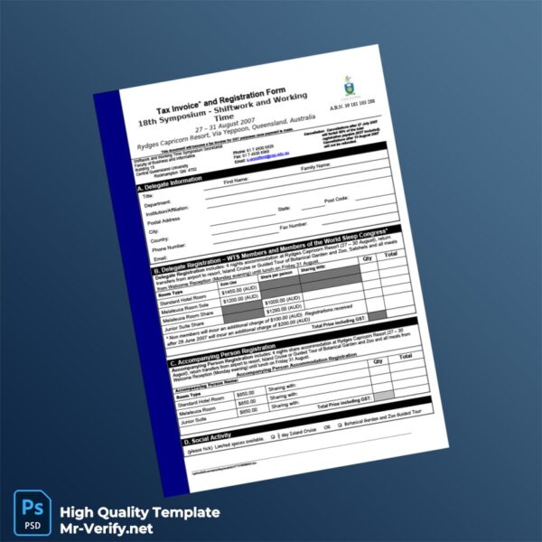 Australia Tax Invoice Template in Word and PDF formats Australia Tax Invoice Template in Word and PDF formats