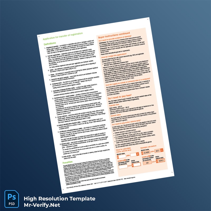 Australia%20VicRoads%20Vehicle%20Registration%20Transfer%20Application%20Template%20in%20Word%20and%20PDF%20formats-page2 Editable Australia VicRoads Vehicle Registration Transfer Application Template in Word and PDF formats page 2 Preview - Mac Doc