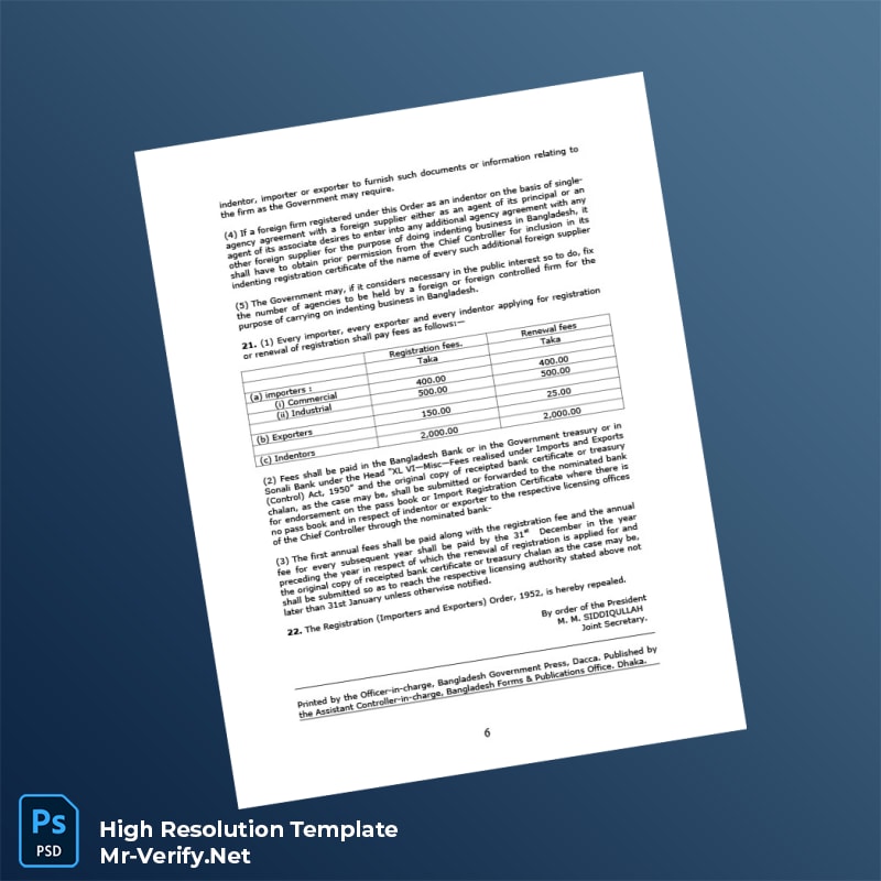 Bangladesh%20Chief%20Controller%20Registration%20Certificate%20Template%20in%20Word%20and%20PDF%20formats-page6 Editable Bangladesh Chief Controller Registration Certificate Template in Word and PDF formats page 6 Preview - Mac Doc