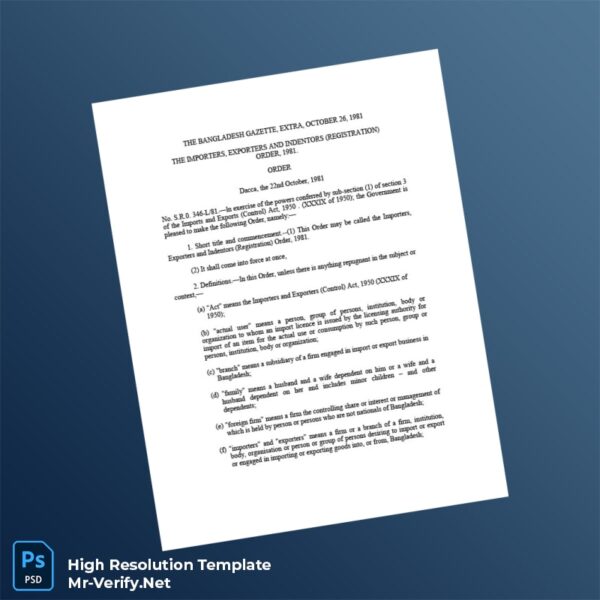 Bangladesh%20Chief%20Controller%20of%20Imports%20and%20Exports%20Registration%20Certificate%20Template%20in%20Word%20and%20PDF%20formats Editable Bangladesh Chief Controller of Imports and Exports Registration Certificate Word and Pdf Template Preview - Mac Doc