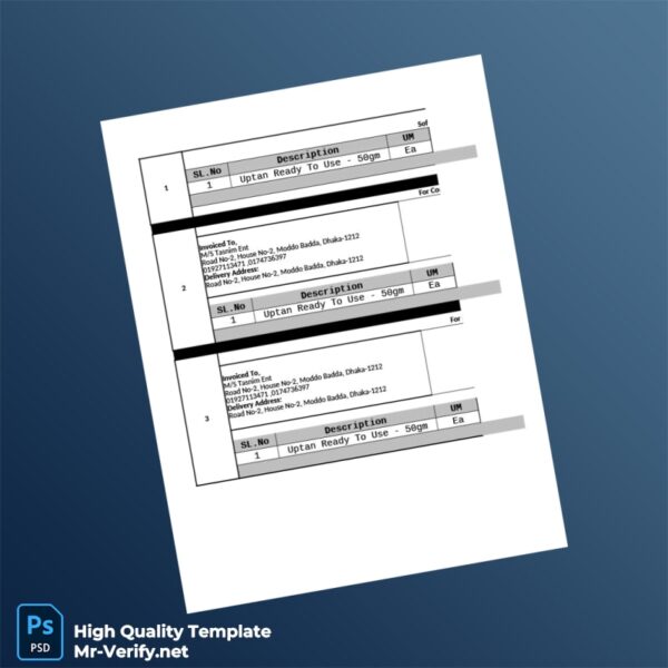 Bangladesh M_S Tasnim Ent Invoice Template in Word and PDF formats Bangladesh M_S Tasnim Ent Invoice Template in Word and PDF formats