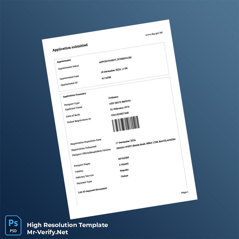 Bangladesh%20Passport%20Office%20Registration%20Summary%20Template%20in%20Word%20and%20PDF%20formats Editable Bangladesh Passport Office Registration Summary Word and Pdf Template Preview - Mac Doc