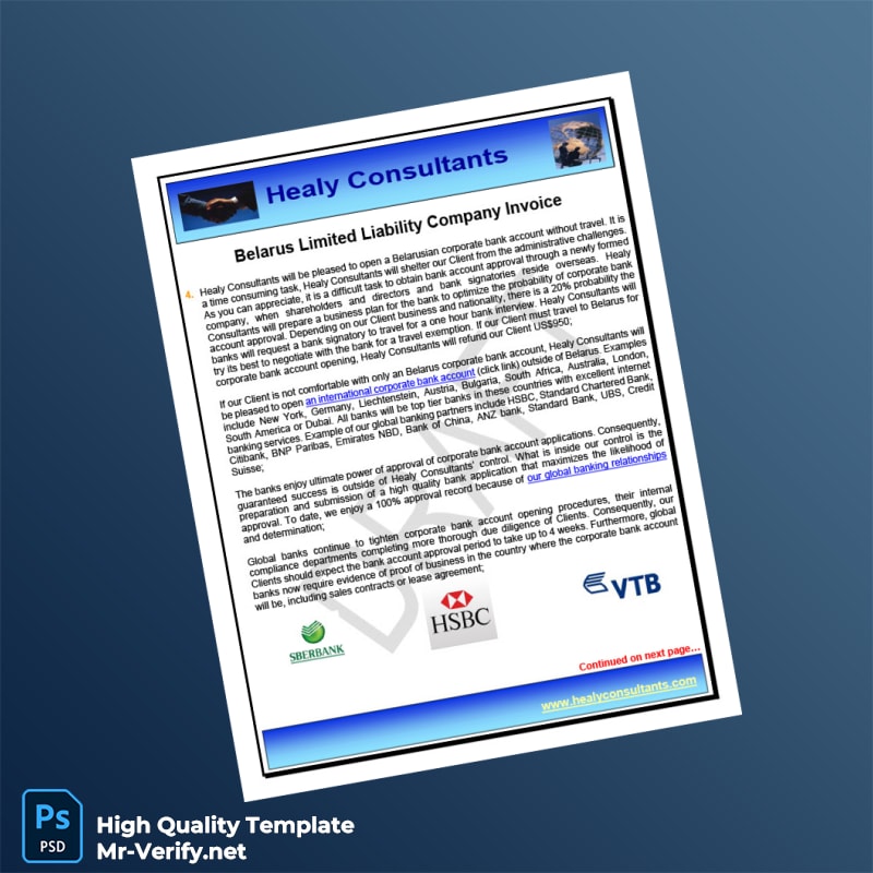 Belarus Healy Consultants Invoice Template in Word and PDF formats page 3 Belarus Healy Consultants Invoice Template in Word and PDF formats page 3