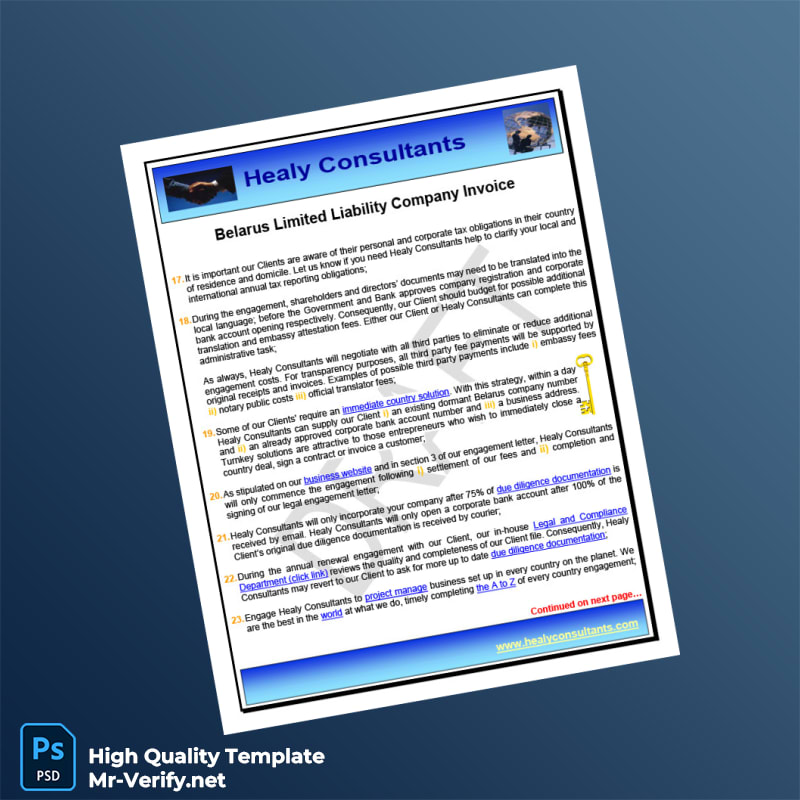 Belarus Healy Consultants Invoice Template in Word and PDF formats page 6 Belarus Healy Consultants Invoice Template in Word and PDF formats page 6