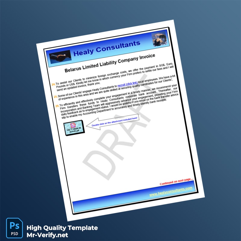 Belarus Healy Consultants Invoice Template in Word and PDF formats page 7 Belarus Healy Consultants Invoice Template in Word and PDF formats page 7