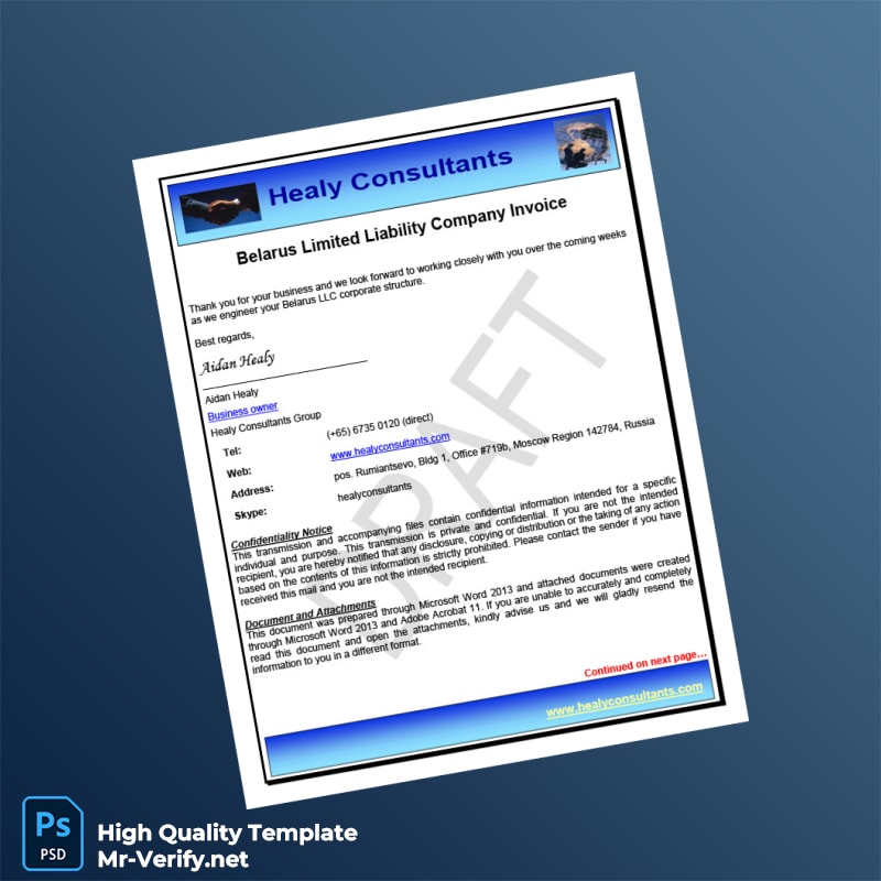 Belarus Healy Consultants Invoice Template in Word and PDF formats page 8 Belarus Healy Consultants Invoice Template in Word and PDF formats page 8