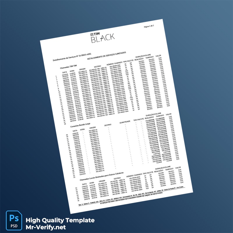 Brazil TIM Invoice Template in Word and PDF formats page 5 Brazil TIM Invoice Template in Word and PDF formats page 5