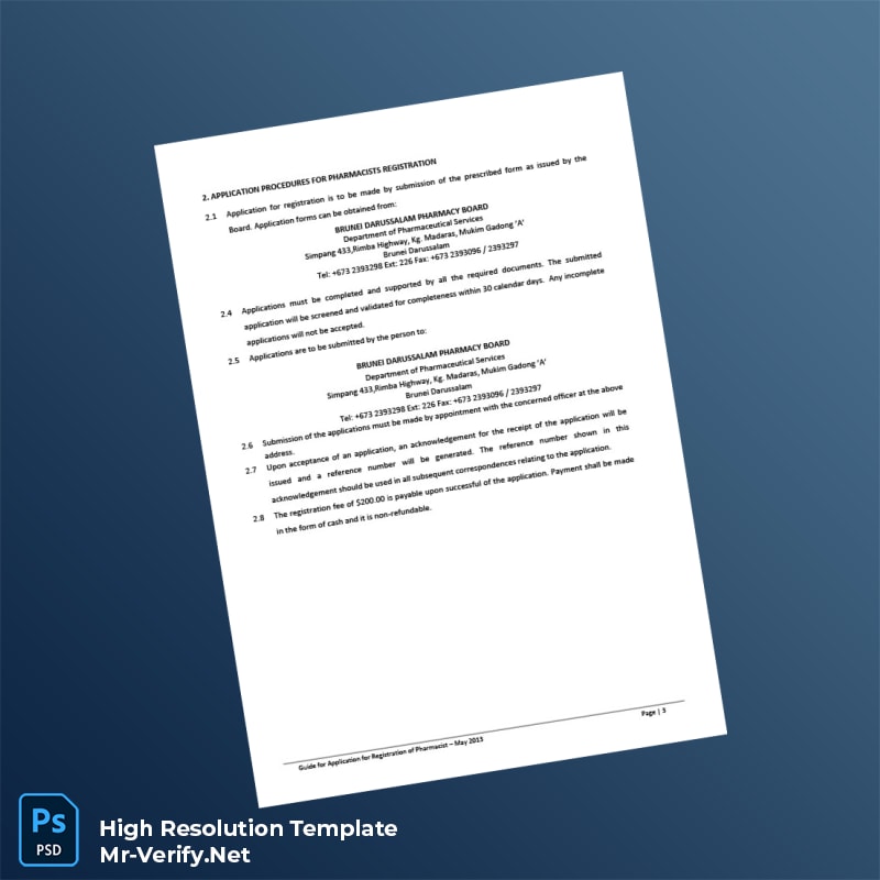 Brunei%20Darussalam%20Pharmacy%20Board%20Registration%20Certificate%20Template%20in%20Word%20and%20PDF%20formats-page3 Editable Brunei Darussalam Pharmacy Board Registration Certificate Template in Word and PDF formats page 3 Preview - Mac Doc
