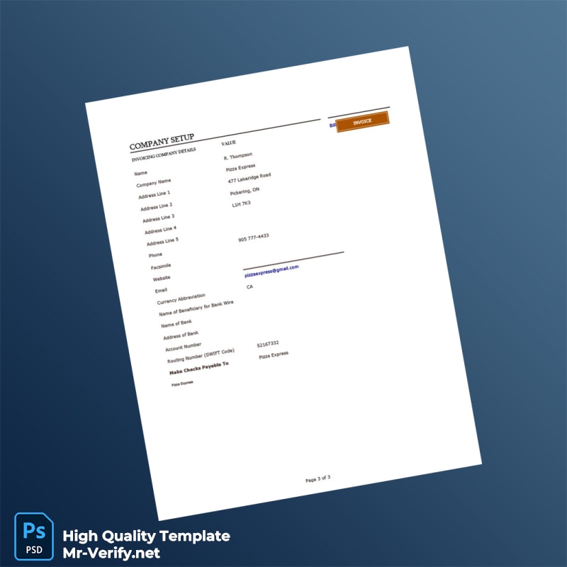 Canada Pizza Express Invoice Template in Word and PDF formats page 3 Canada Pizza Express Invoice Template in Word and PDF formats page 3