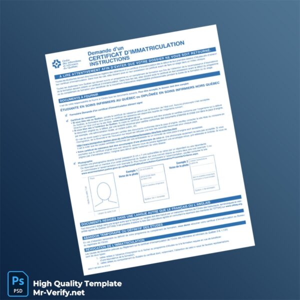 Canada Registration Certificate Template in Word and PDF formats Canada Registration Certificate Template in Word and PDF formats