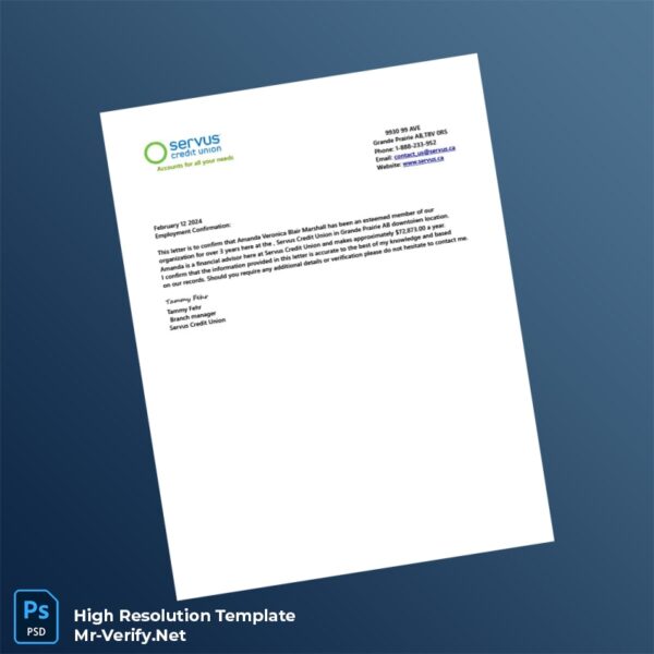Canada%20Servus%20Credit%20Union%20Employment%20Verification%20Letter%20Template%20in%20Word%20and%20PDF%20formats Editable Canada Servus Credit Union Employment Verification Letter Word and Pdf Template Preview - Mac Doc