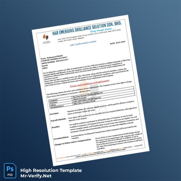 Canada%20The%20Four%20Seasons%20Hotels%20and%20Resorts%20Job%20Confirmation%20Letter%20Template%20in%20Word%20and%20PDF%20formats Editable Canada The Four Seasons Hotels and Resorts Job Confirmation Letter Word and Pdf Template Preview - Mac Doc