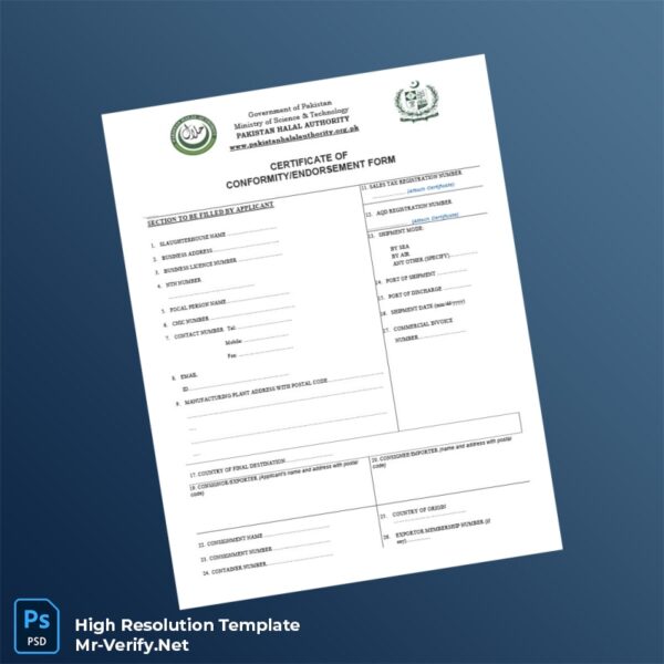 Editable Certificate of Conformity Registration Certificate Word and Pdf Template Preview - Mac Doc