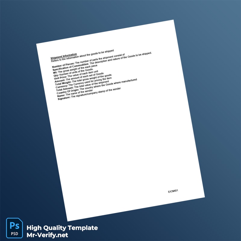 Commercial Invoice Template in Word and PDF formats page 3 Commercial Invoice Template in Word and PDF formats page 3