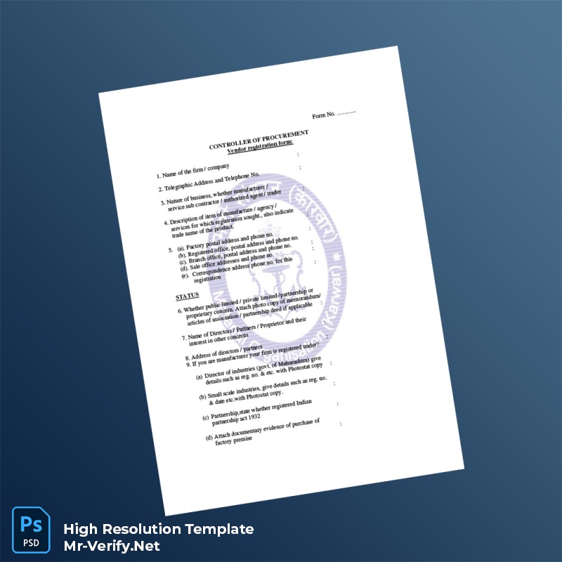 Country%20Controller%20of%20Procurement%20Vendor%20Registration%20Form%20Template%20in%20Word%20and%20PDF%20formats Editable Country Controller of Procurement Vendor Registration Form Word and Pdf Template Preview - Mac Doc