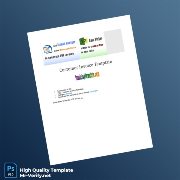 Editable Customer Invoice Template in Word and PDF formats Editable Customer Invoice Template in Word and PDF formats