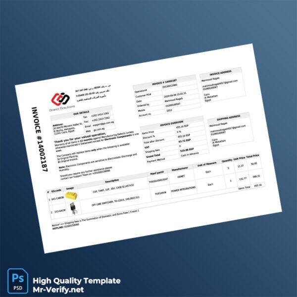 Egypt GS Company Invoice Template in Word and PDF formats Egypt GS Company Invoice Template in Word and PDF formats