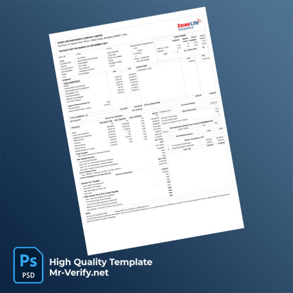 Exide-Life-Insurance-Company-Limited-payslip-word-and-pdf-template-mrverify Exide Life Insurance Company Limited payslip word and pdf template