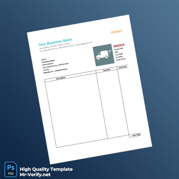 Freight Invoice Template in Word and PDF formats Freight Invoice Template in Word and PDF formats