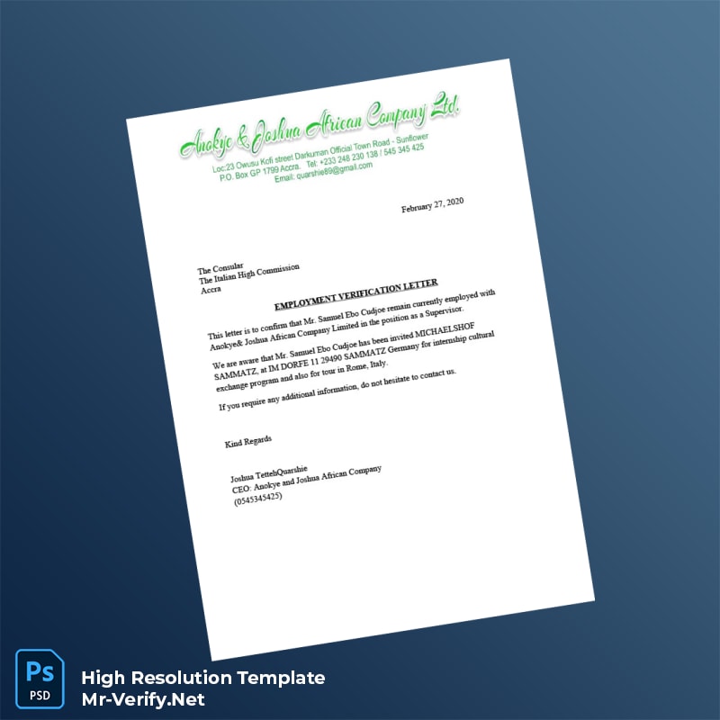 Ghana%20Anokye%20and%20Joshua%20African%20Company%20Limited%20Employment%20Verification%20Letter%20Template%20in%20Word%20and%20PDF%20formats Editable Ghana Anokye and Joshua African Company Limited Employment Verification Letter Word and Pdf Template Preview - Mac Doc