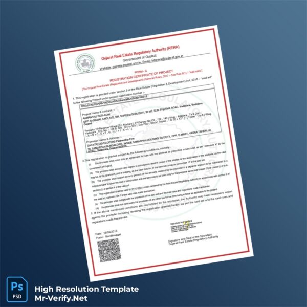 Gujarat%20Real%20Estate%20Regulatory%20Authority%20Registration%20Certificate%20Template%20in%20Word%20and%20PDF%20formats Editable Gujarat Real Estate Regulatory Authority Registration Certificate Word and Pdf Template Preview - Mac Doc