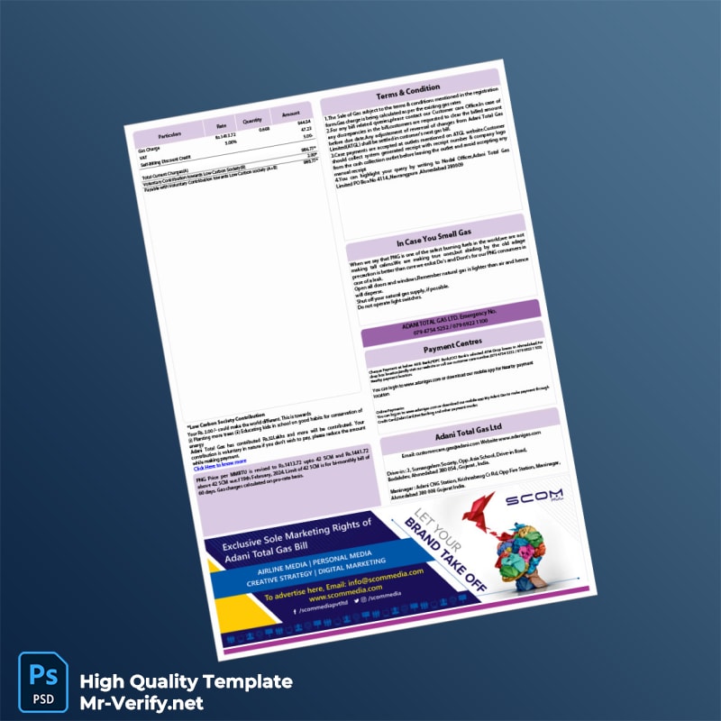 India Adani Gas Invoice Template in Word and PDF formats page 3 India Adani Gas Invoice Template in Word and PDF formats page 3