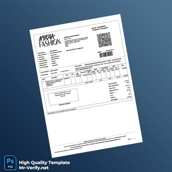 India Adidas India Marketing Private Limited Invoice Template in Word and PDF formats India Adidas India Marketing Private Limited Invoice Template in Word and PDF formats