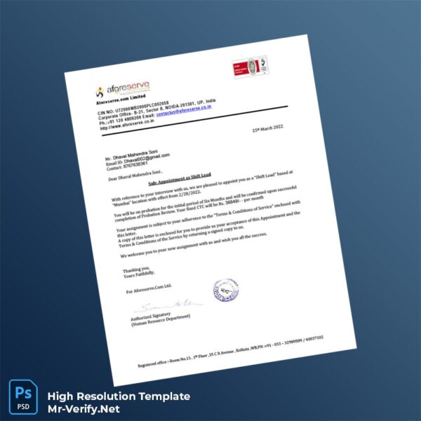 India%20Aforeserve%20com%20Limited%20Employment%20Verification%20Letter%20Template%20in%20Word%20and%20PDF%20formats Editable India Aforeserve com Limited Employment Verification Letter Word and Pdf Template Preview - Mac Doc