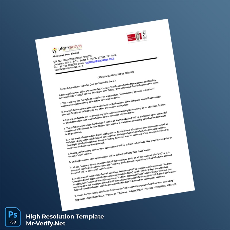 India%20Aforeserve%20com%20Limited%20Employment%20Verification%20Letter%20Template%20in%20Word%20and%20PDF%20formats-page3 Editable India Aforeserve com Limited Employment Verification Letter Template in Word and PDF formats page 3 Preview - Mac Doc