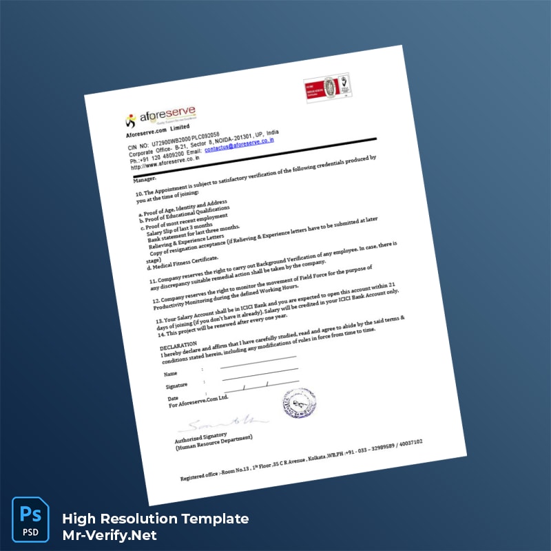 India%20Aforeserve%20com%20Limited%20Employment%20Verification%20Letter%20Template%20in%20Word%20and%20PDF%20formats-page4 Editable India Aforeserve com Limited Employment Verification Letter Template in Word and PDF formats page 4 Preview - Mac Doc