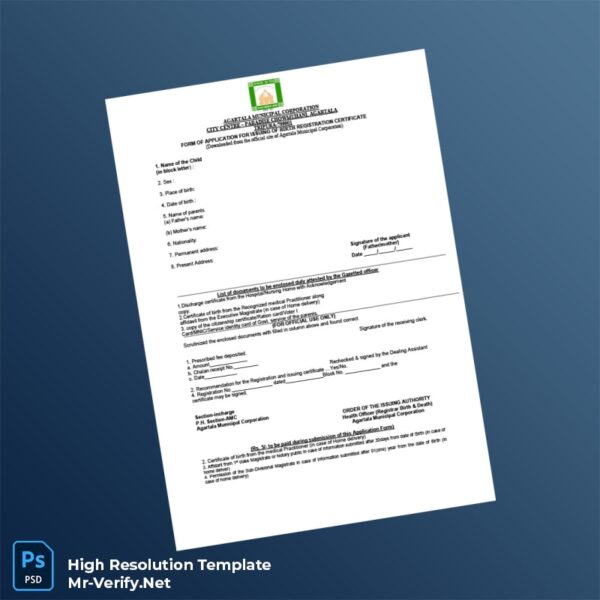 India%20Agartala%20Municipal%20Corporation%20Birth%20Registration%20Certificate%20Template%20in%20Word%20and%20PDF%20formats Editable India Agartala Municipal Corporation Birth Registration Certificate Word and Pdf Template Preview - Mac Doc